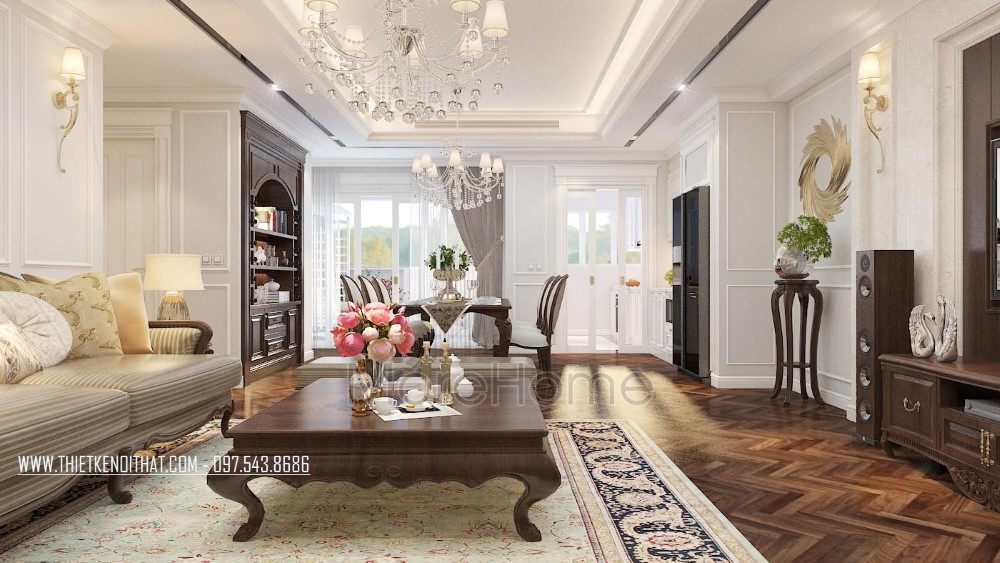 Thiết kế nội thất phòng khách chung cư Hei Tower